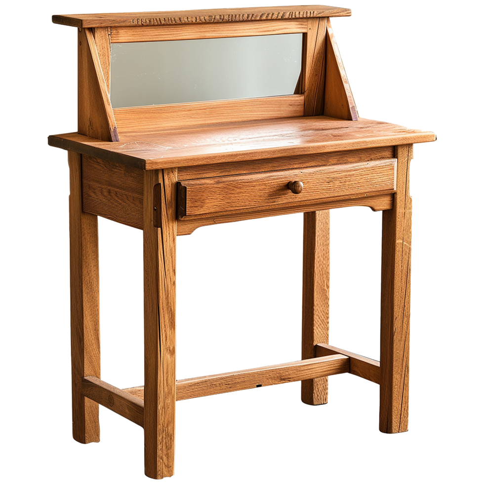 AI generated Wooden dressing table isolated on transparent background png