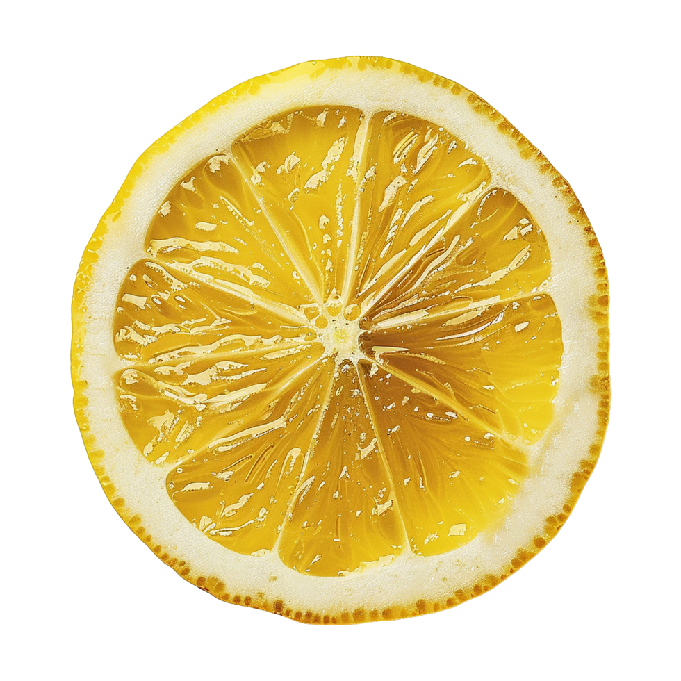 AI generated Lemon slice isolated on transparent background png