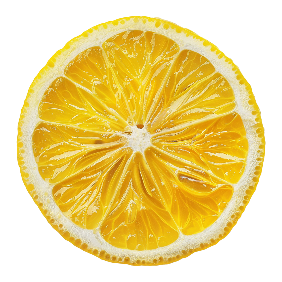 AI generated Lemon slice isolated on transparent background png