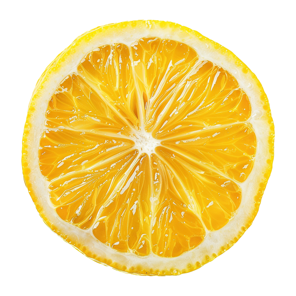 AI generated Lemon slice isolated on transparent background png