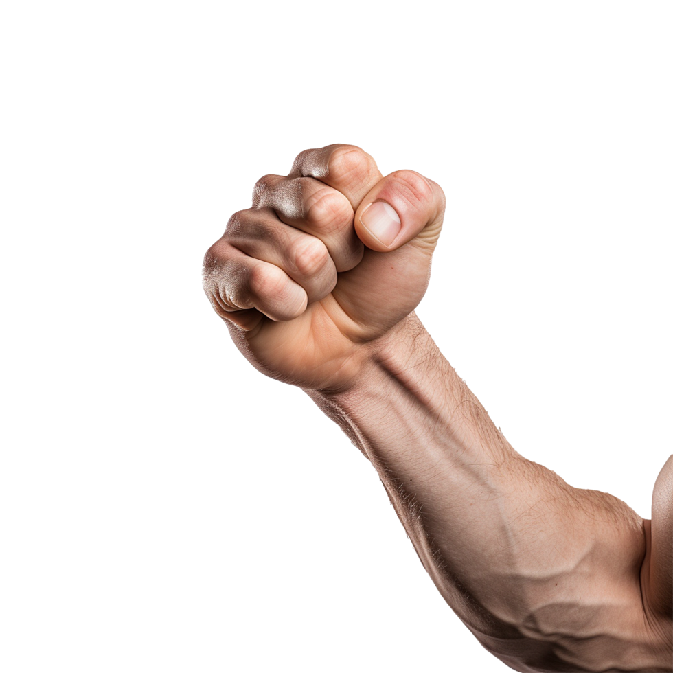 AI generated Punching hand isolated on transparent background png
