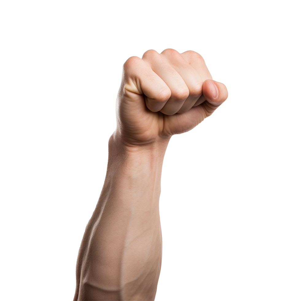 AI generated Punching hand isolated on transparent background png