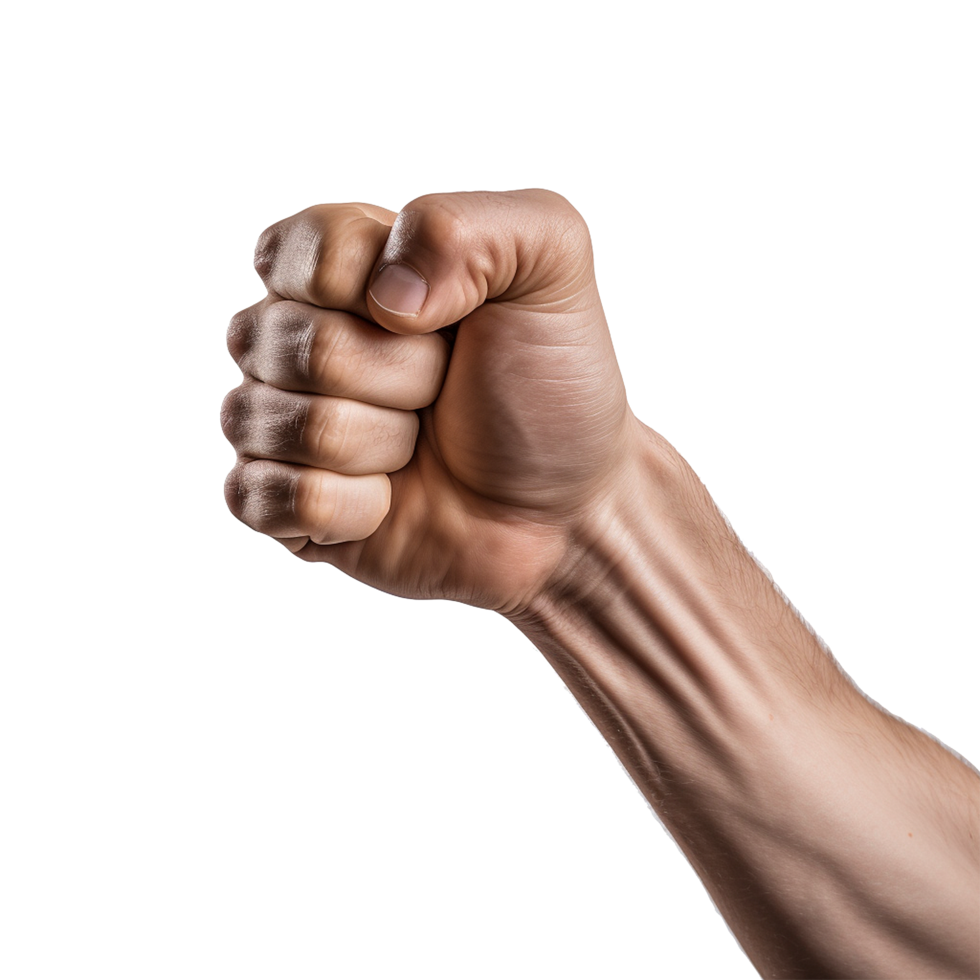 AI generated Punching hand isolated on transparent background png