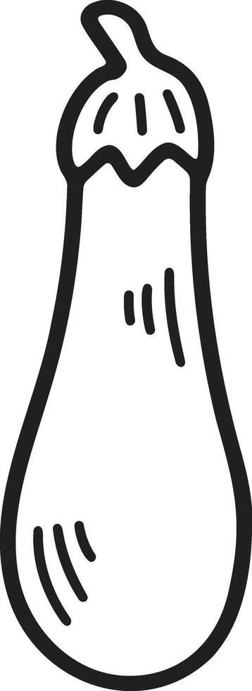 Hand Drawn eggplant in flat style vector