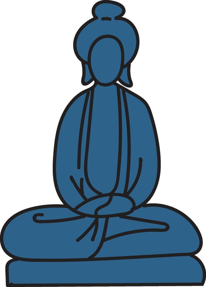 mano dibujado Buda escultura en plano estilo vector