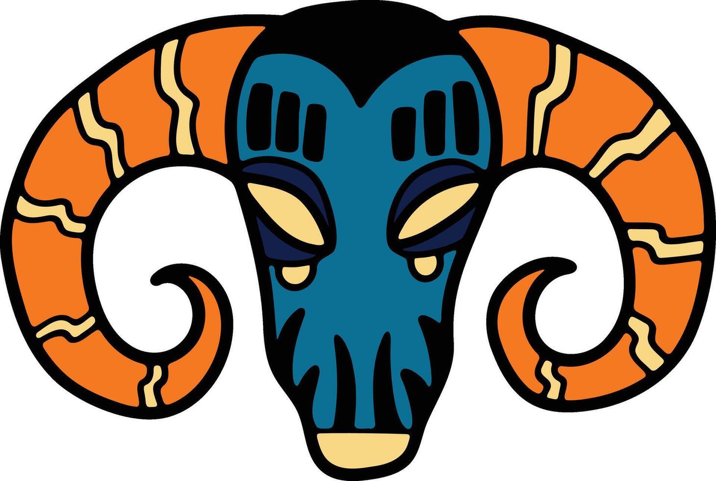 Hand Drawn zodiac mask in flat style vector