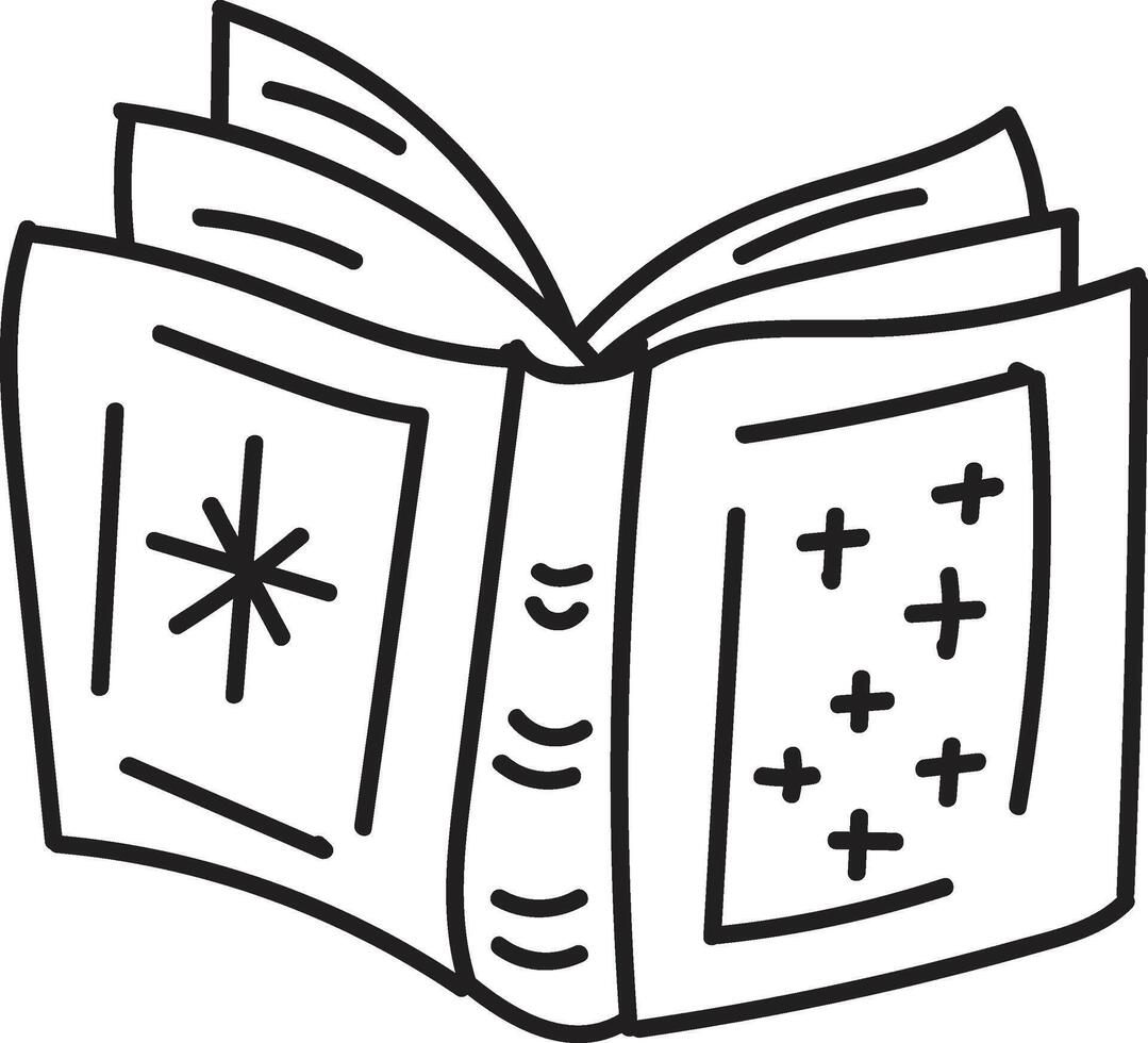 Hand Drawn open book in flat style vector