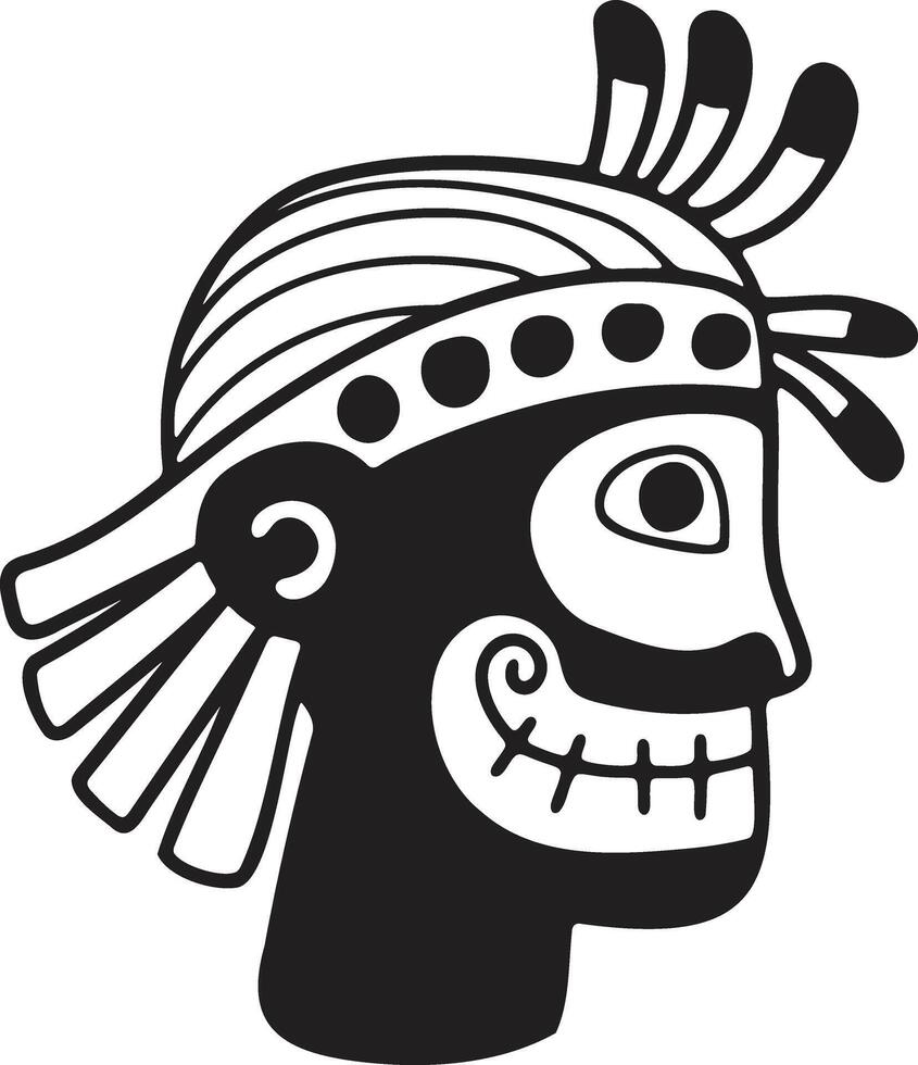 Hand Drawn tribal mask in flat style vector
