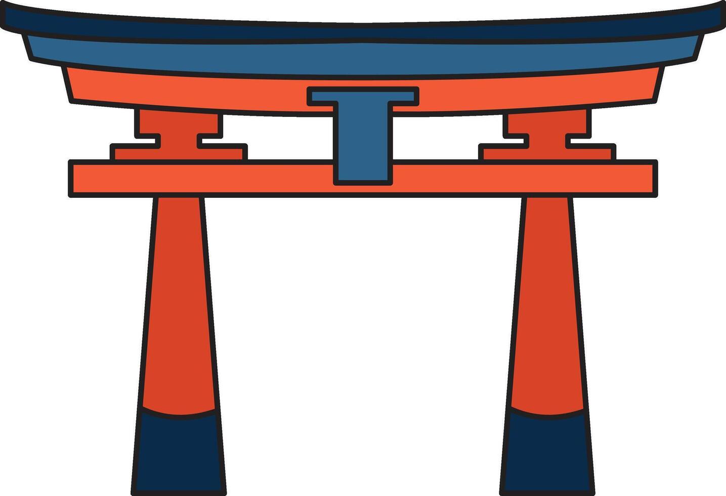 Hand Drawn Japanese and Chinese style pavilions or pagodas in flat style vector