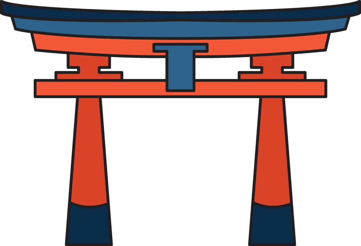 Hand Drawn Japanese and Chinese style pavilions or pagodas in flat style vector