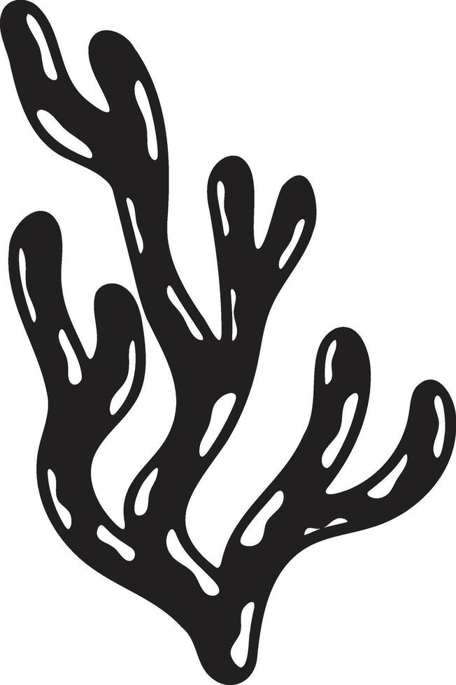 Hand Drawn undersea coral in flat style vector