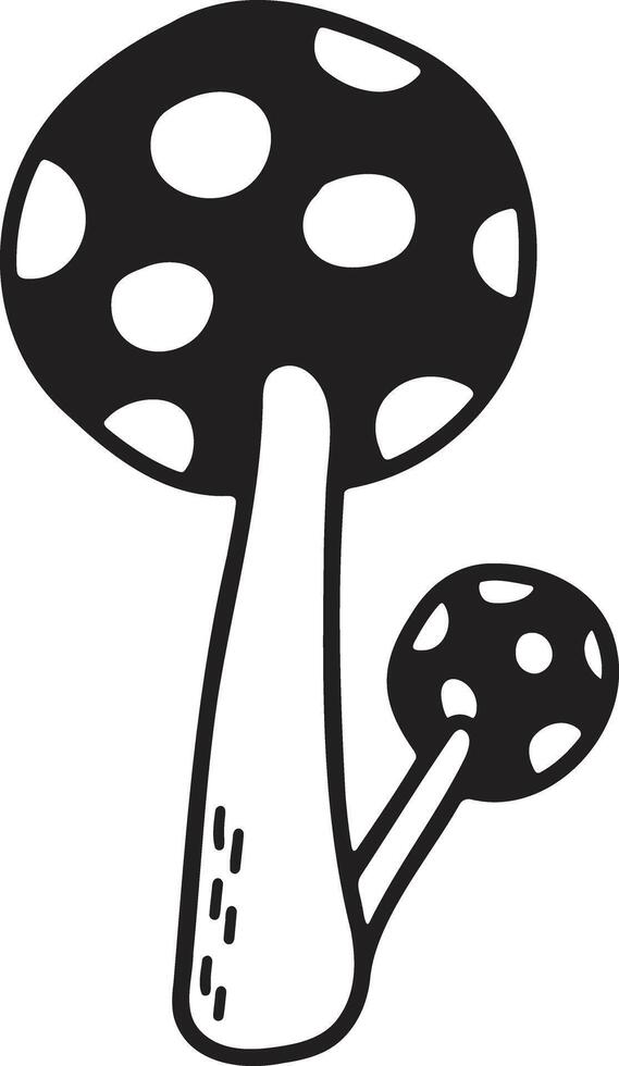 Hand Drawn Mushrooms or poisonous mushrooms in flat style vector