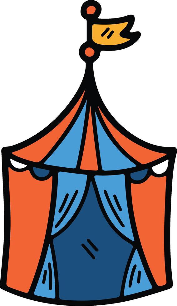 Hand Drawn Carnival tent in flat style vector