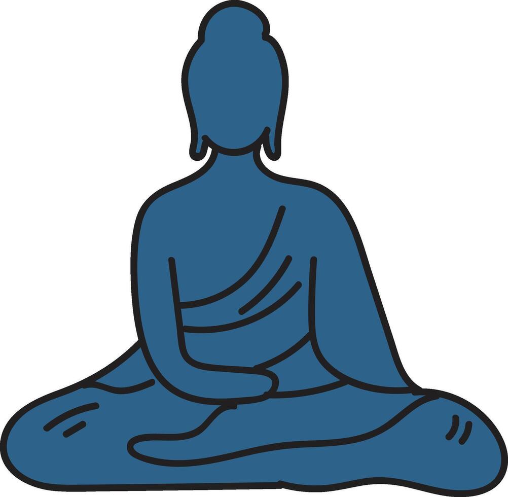 Hand Drawn Buddha sculpture in flat style vector