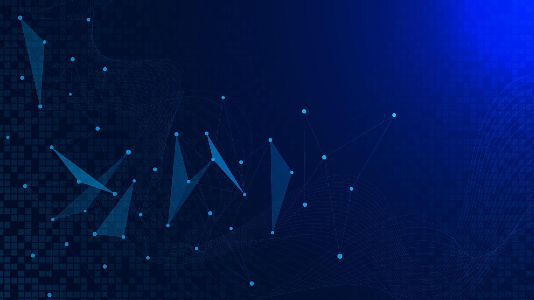 Abstract connecting dots and lines and digital pixel. Digital technology, global network connection and communication concept background. Vector illustration.