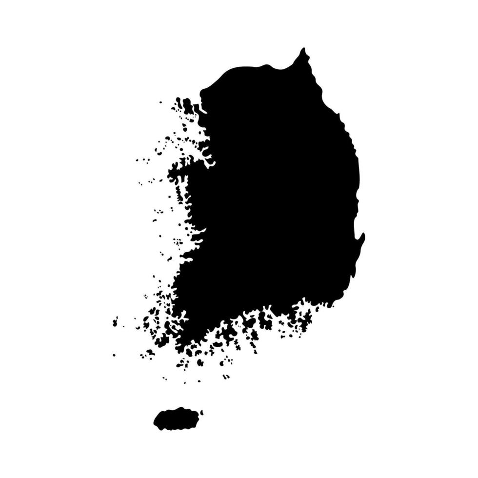 vector aislado simplificado ilustración icono con negro silueta de sur Corea mapa. blanco antecedentes