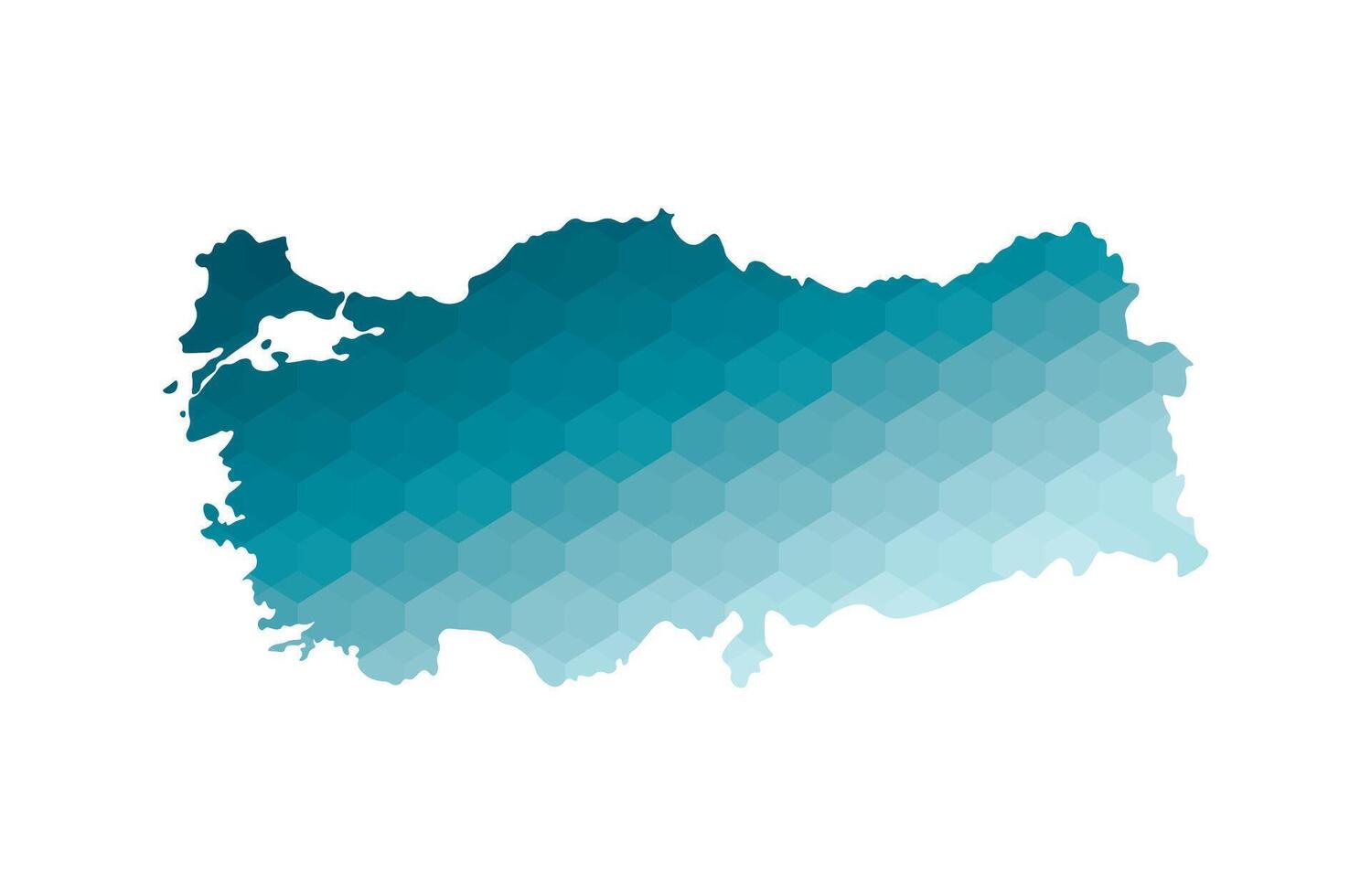 vector aislado ilustración icono con simplificado azul silueta de Turquía mapa. poligonal geométrico estilo. blanco antecedentes.