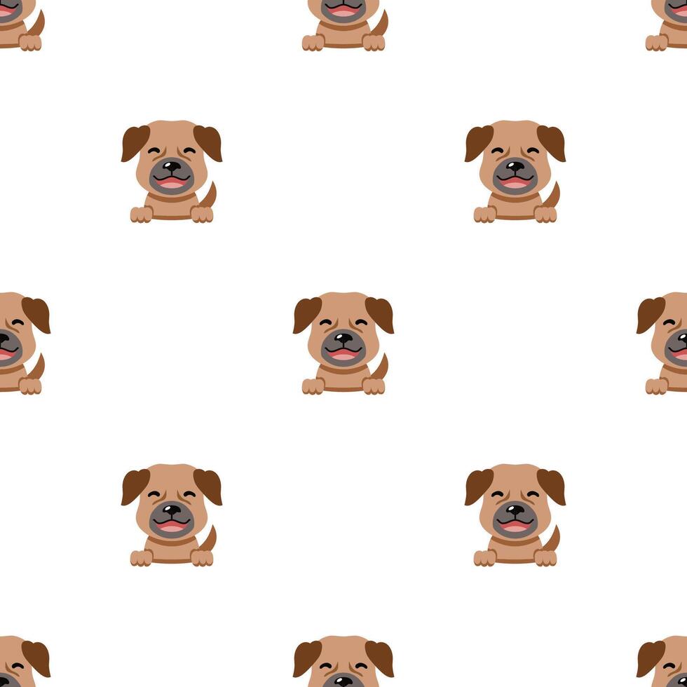 Vector cartoon character brown dog seamless pattern background