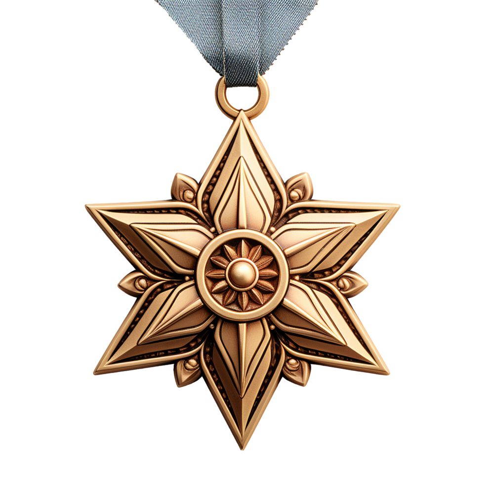 AI generated Minimalist 3d Medal star awards png isolated on transparent background