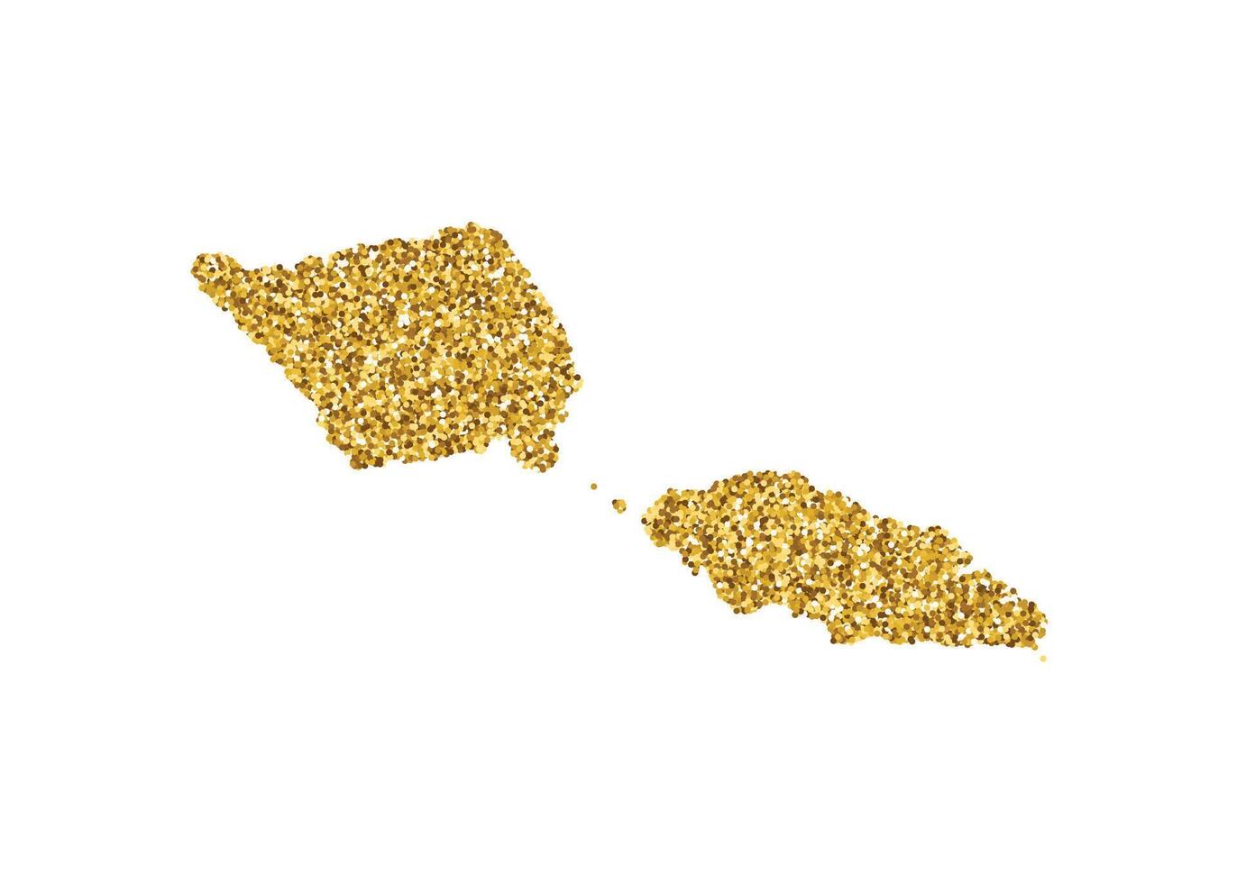 Vector isolated illustration with simplified Samoa map. Decorated by shiny gold glitter texture. New Year and Christmas holidays decoration for greeting card.