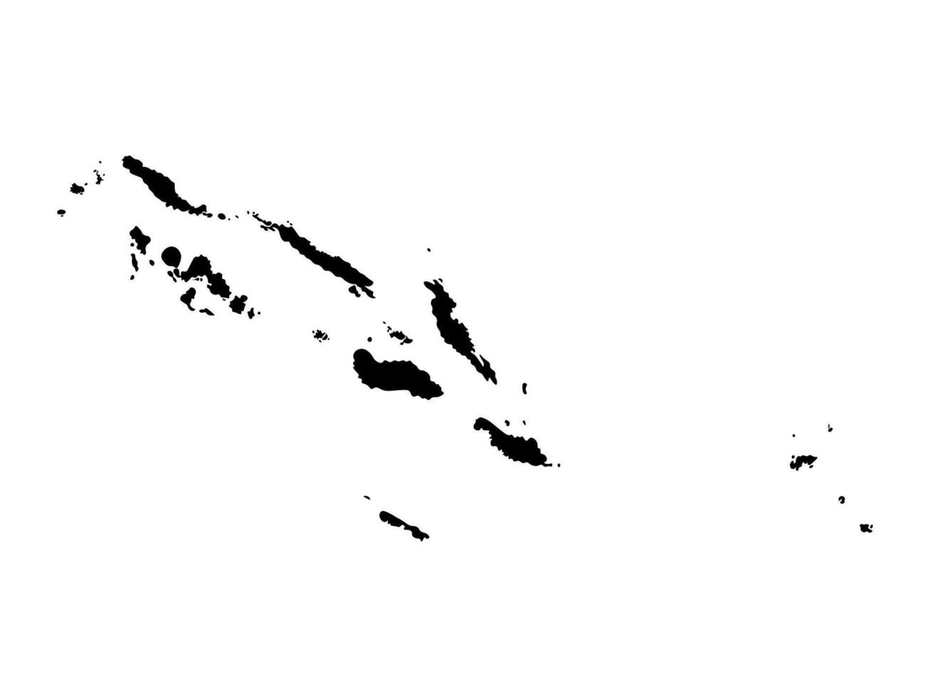 Vector isolated simplified illustration icon with black silhouette of Solomon Islands map. White background