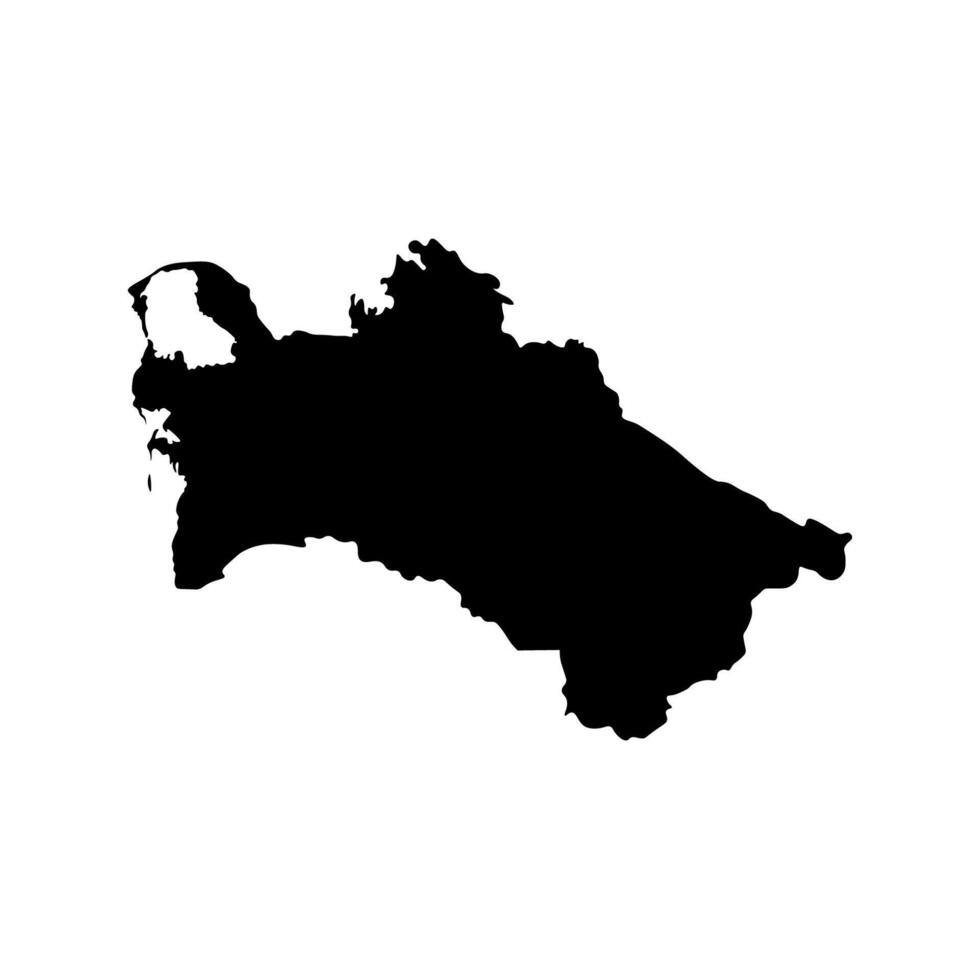 vector aislado simplificado ilustración icono con negro silueta de Turkmenistán mapa. blanco antecedentes