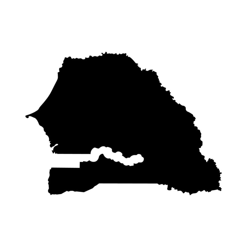 vector aislado simplificado ilustración icono con negro silueta de Senegal mapa. blanco antecedentes