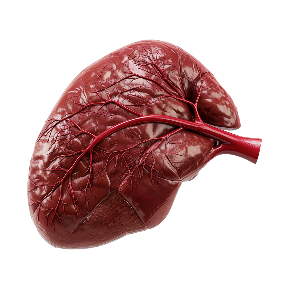 AI generated Liver human organ isolated on transparent background png