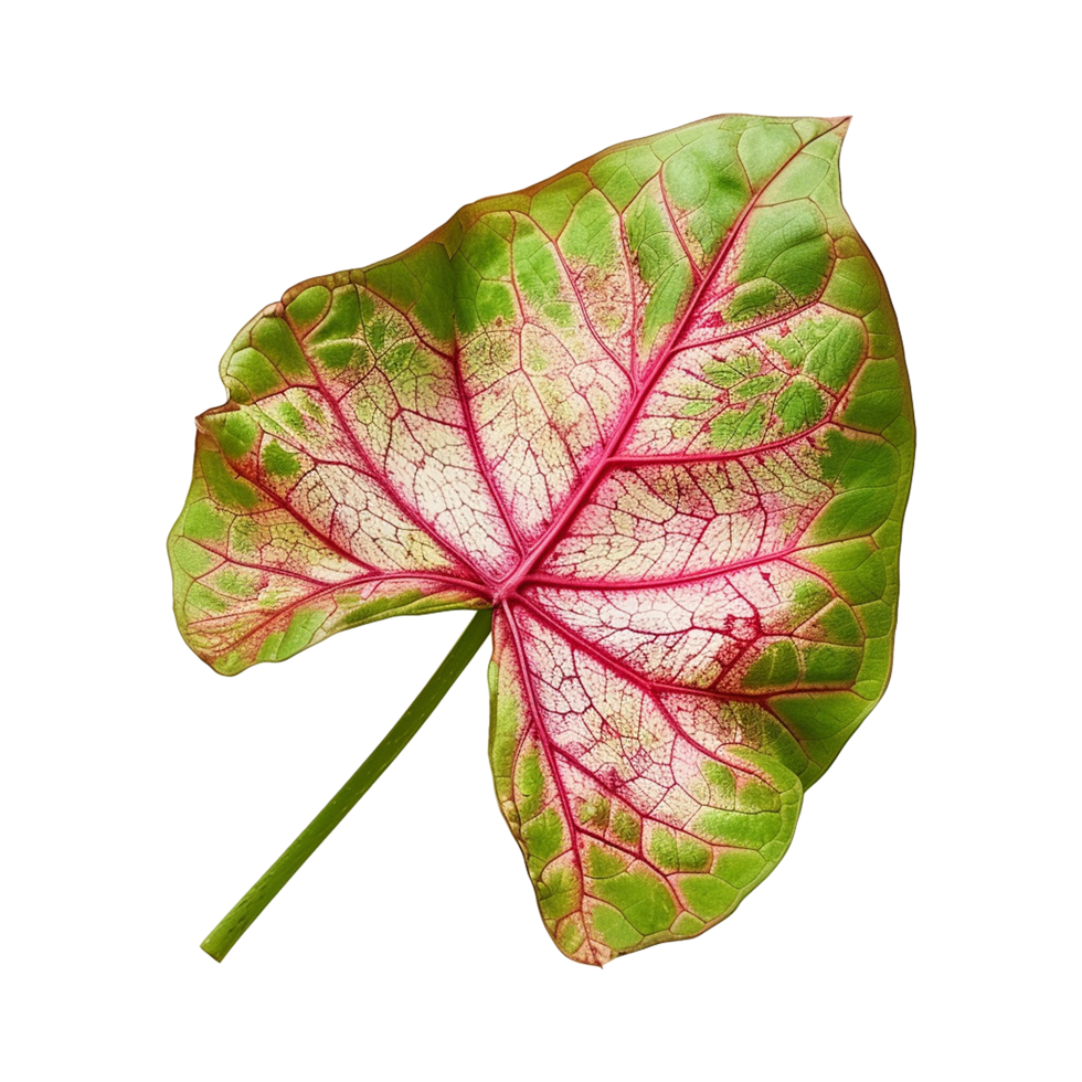 ai gegenereerd caladium blad geïsoleerd Aan transparant achtergrond png