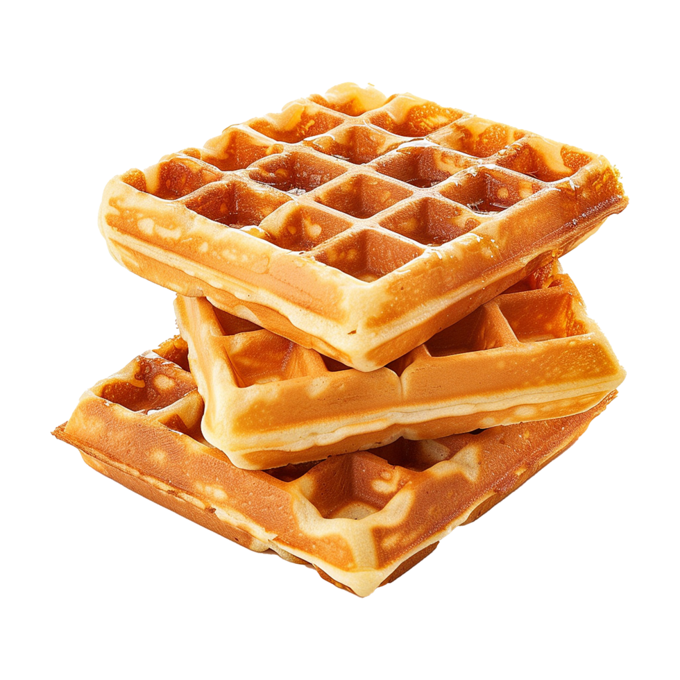 AI generated Belgian waffles isolated on transparent background png