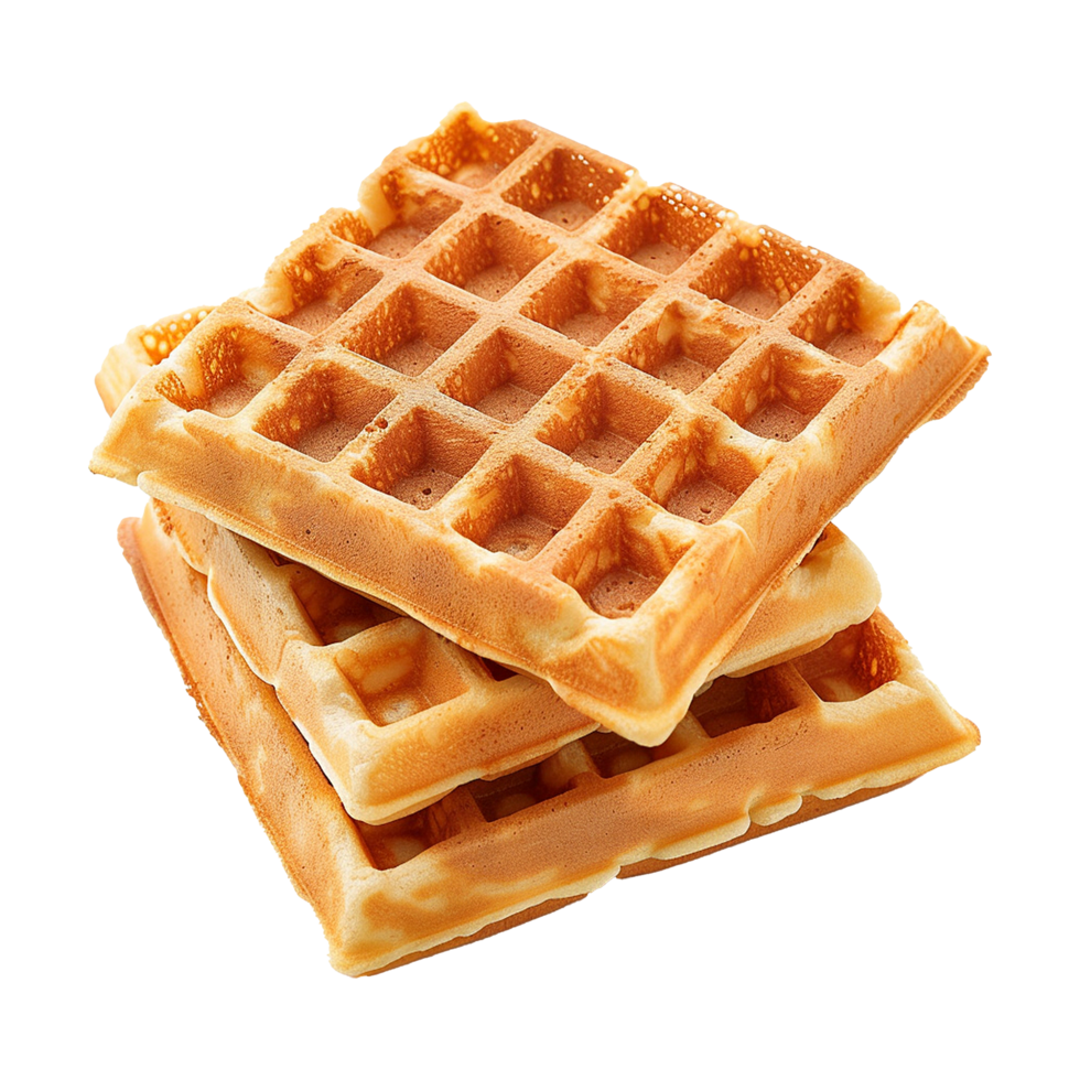 AI generated Belgian waffles isolated on transparent background png