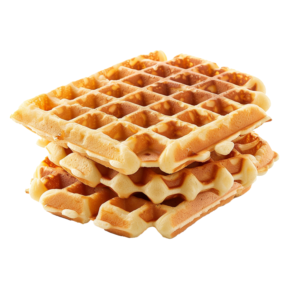 AI generated Belgian waffles isolated on transparent background png