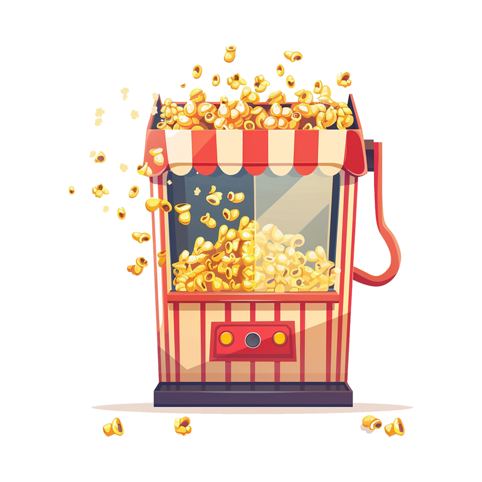 AI generated Popcorn machine isolated on transparent background png