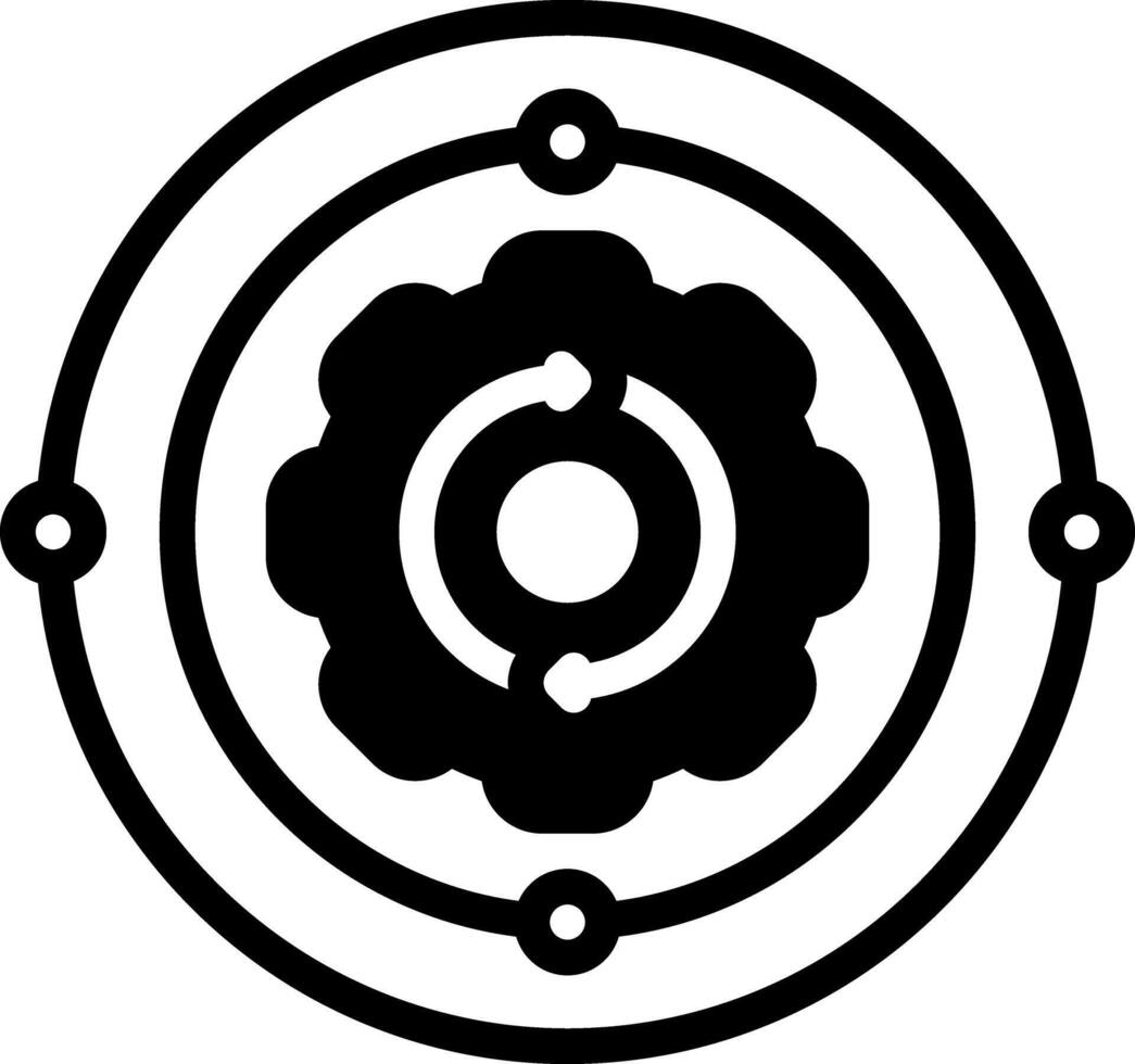 Solid black icon for process vector