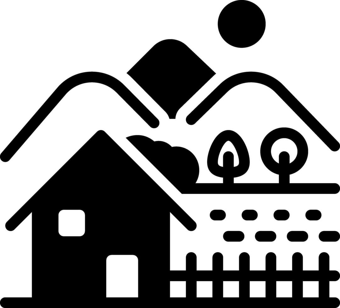 Vector solid black icon for rural