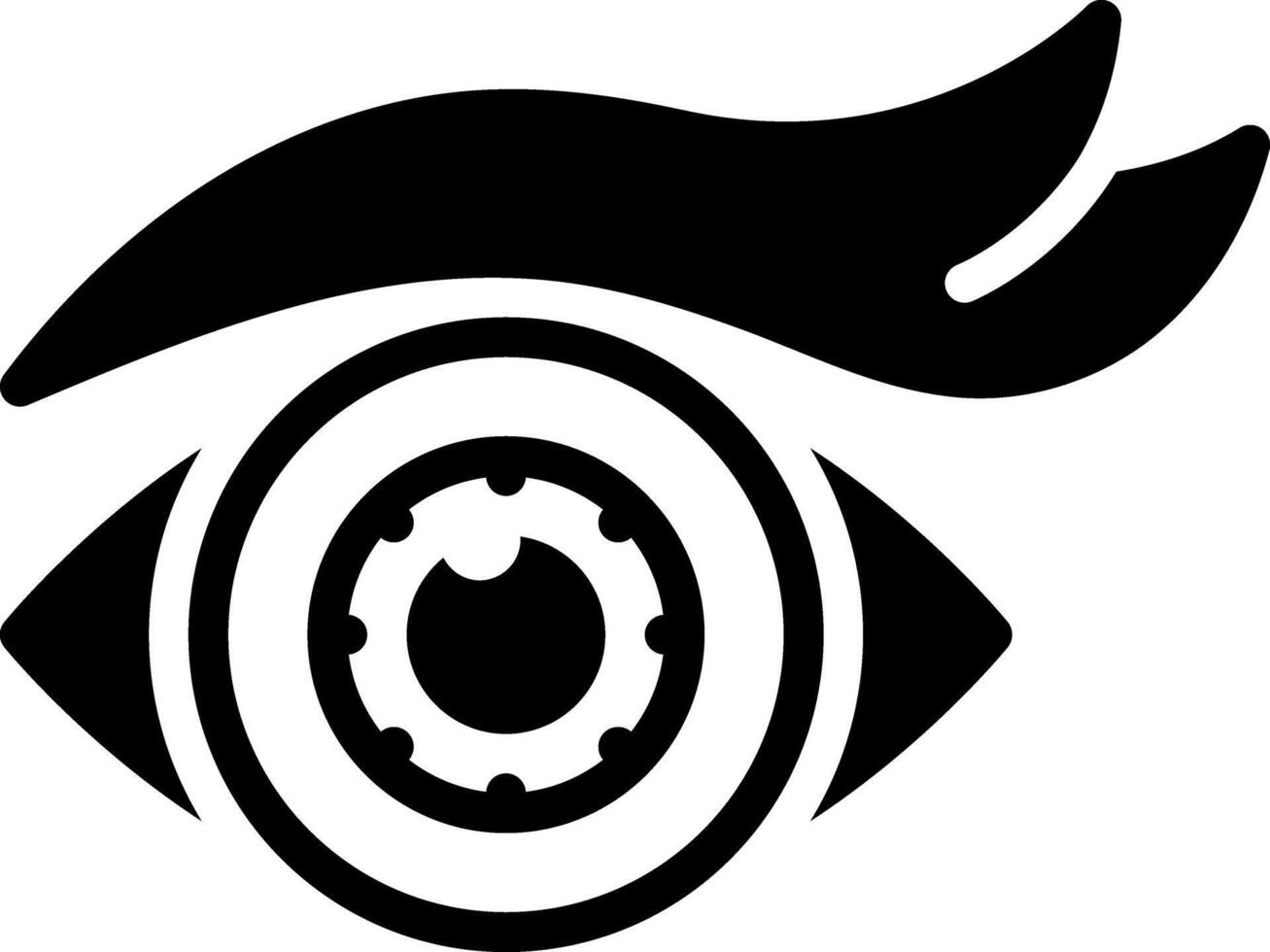 Solid black icon for eye vector