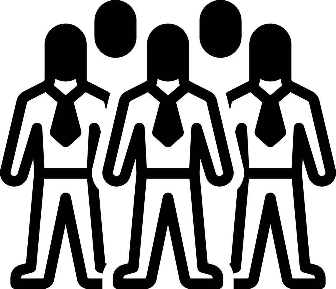 Vector solid black icon for staffing
