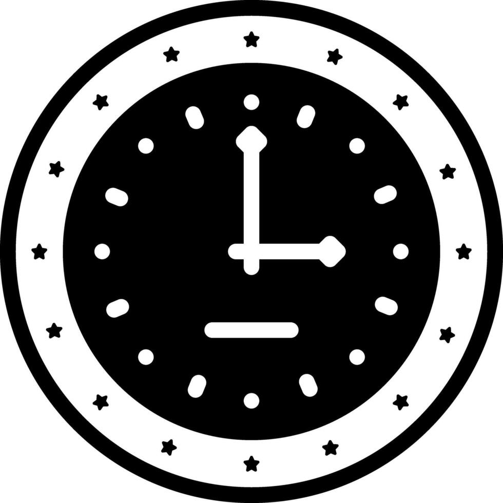 Solid black icon for timer vector