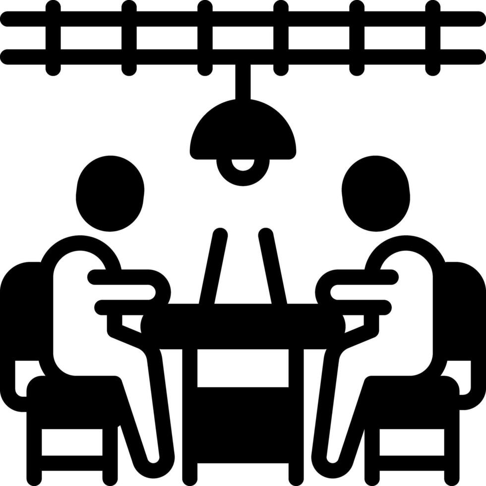 Solid black icon for worker vector