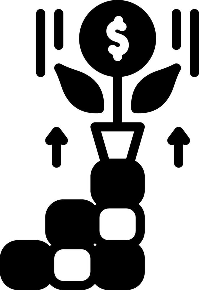 Solid black icon for grow vector