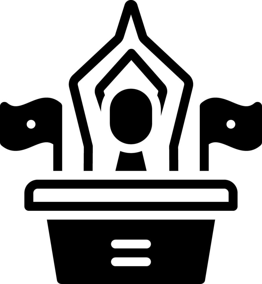 Vector solid black icon for politics