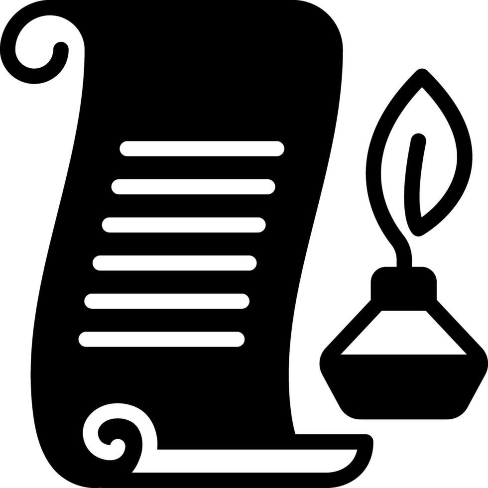 Vector solid black icon for chronicle