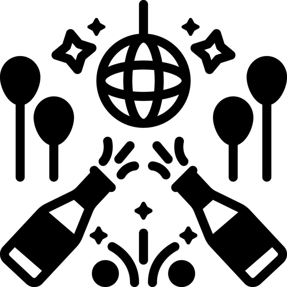 Vector solid black icon for parties
