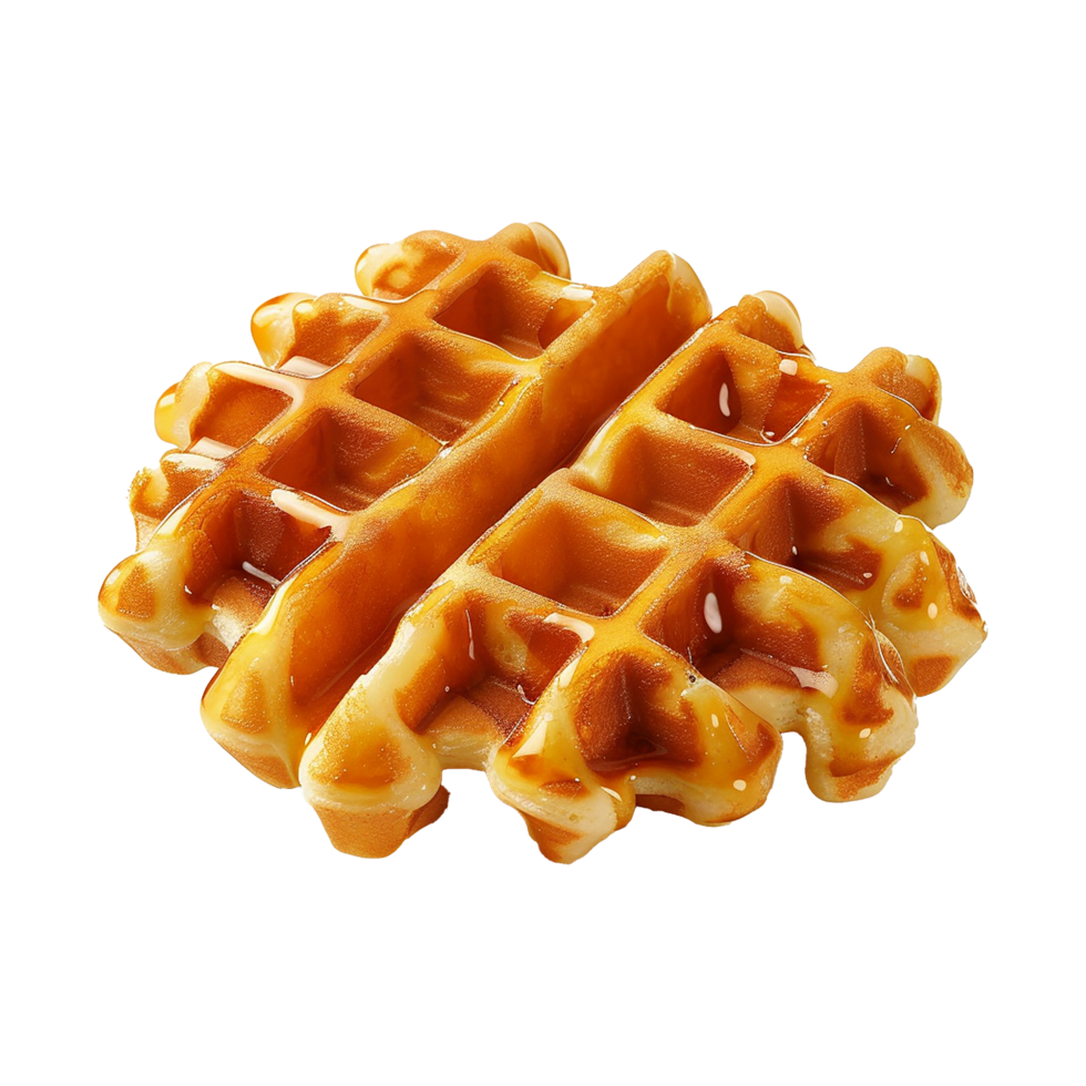 AI generated Belgian waffles isolated on transparent background png