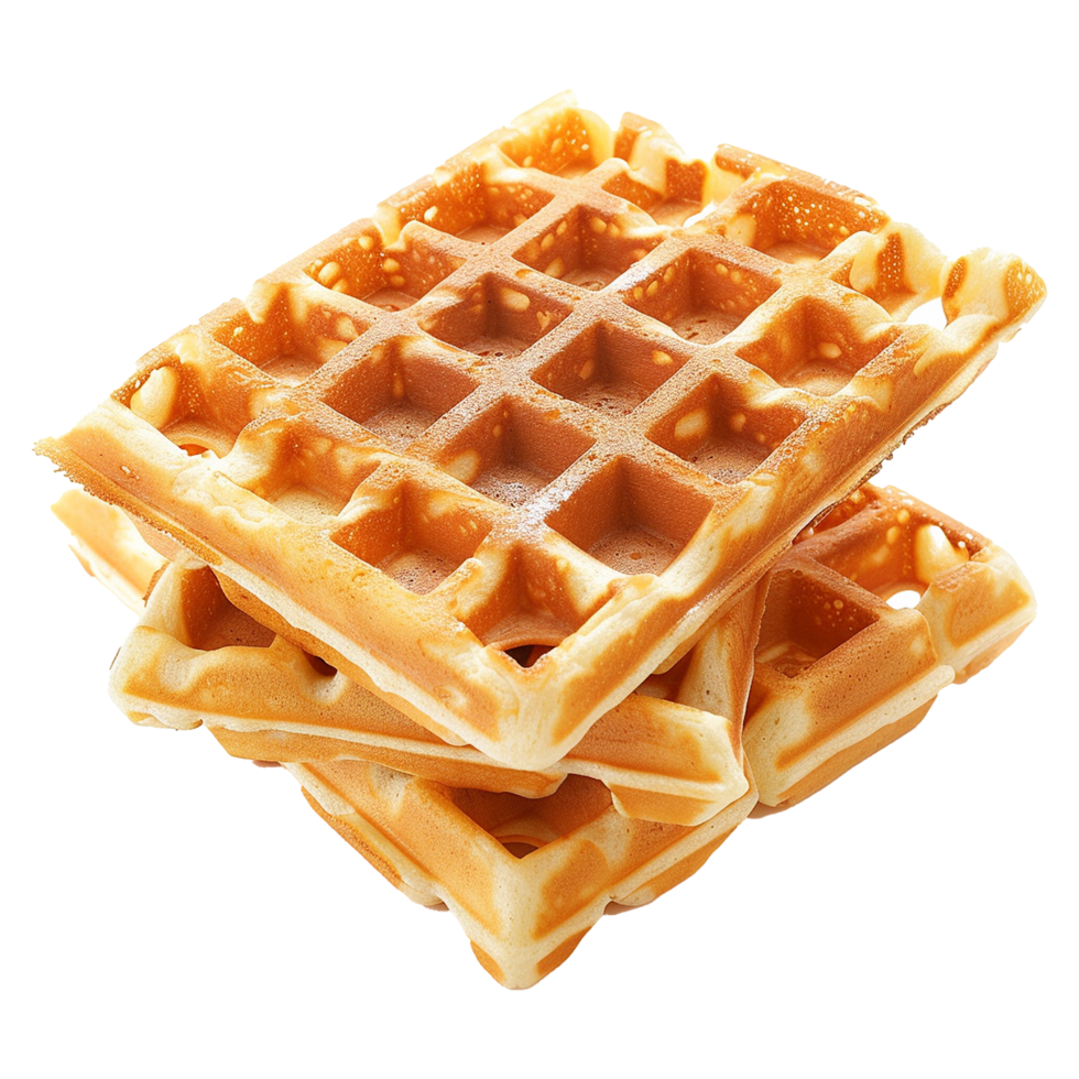 AI generated Belgian waffles isolated on transparent background png