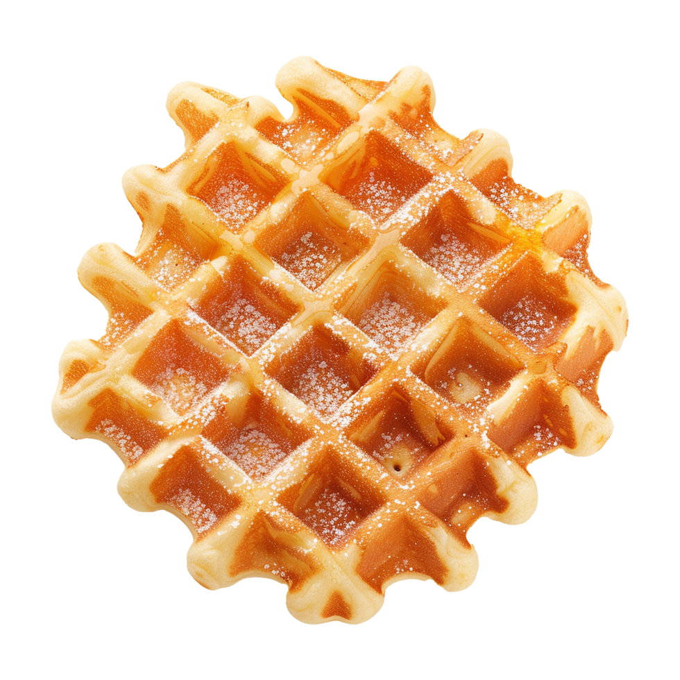AI generated Belgian waffles isolated on transparent background png