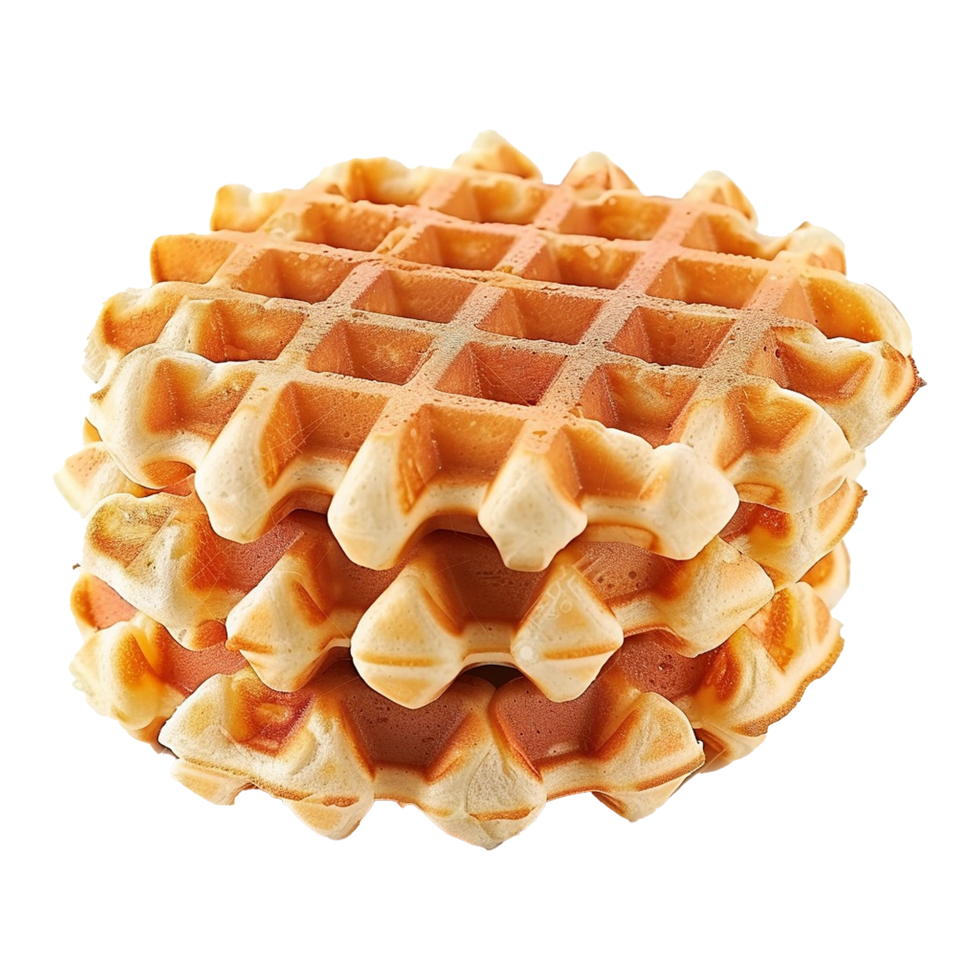 AI generated Belgian waffles isolated on transparent background png