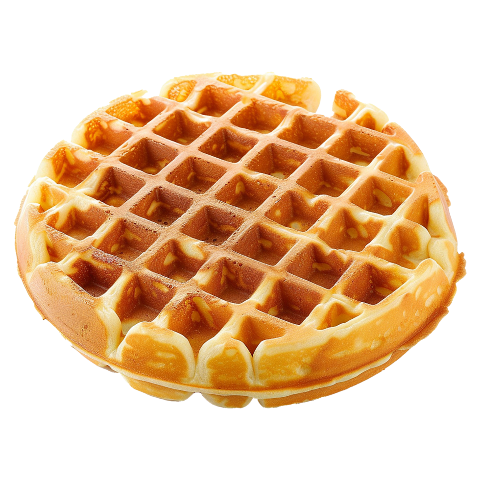 AI generated Belgian waffles isolated on transparent background png