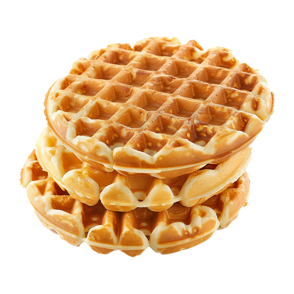 AI generated Belgian waffles isolated on transparent background png