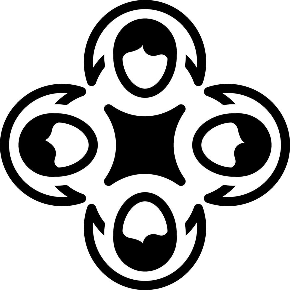 Solid black icon for community vector